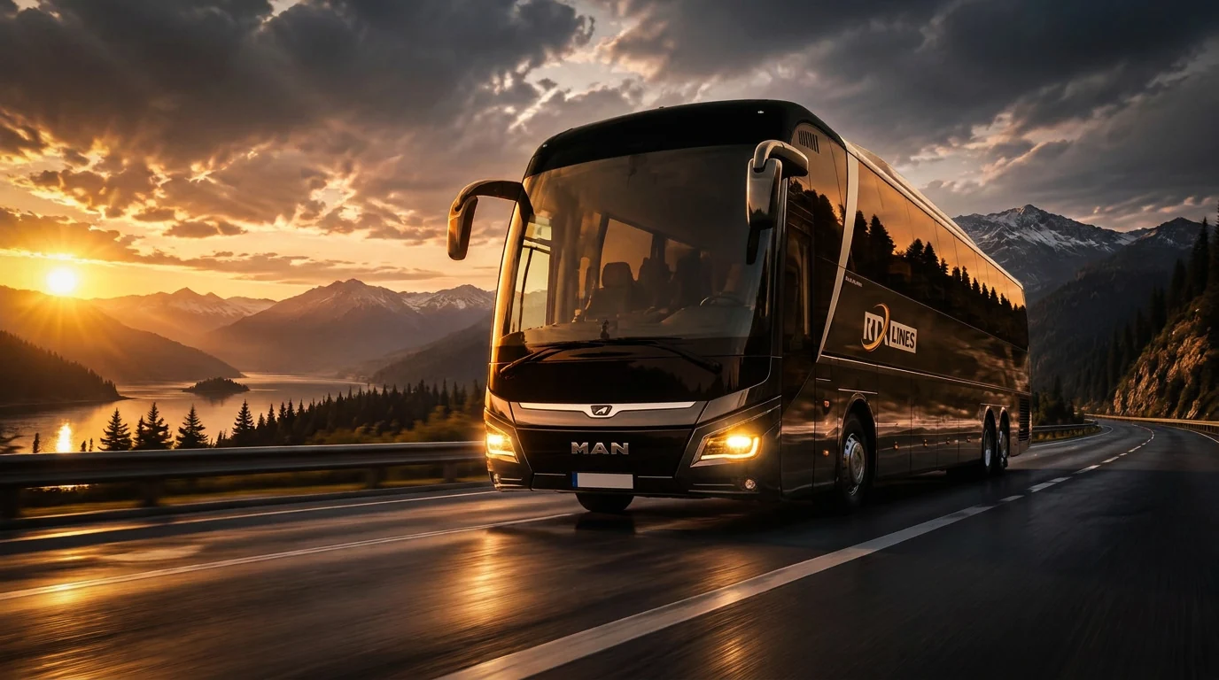 RTX Lines coach on a European highway